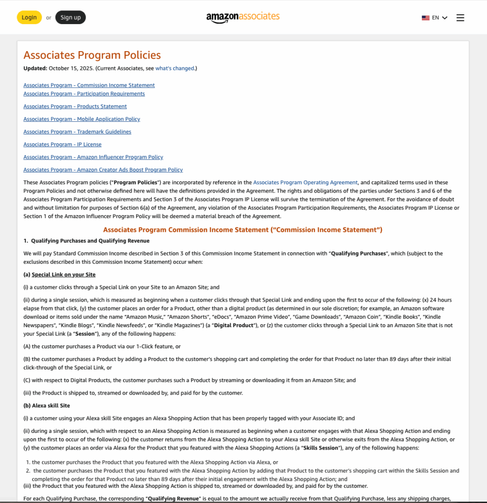 affiliate marketing policies