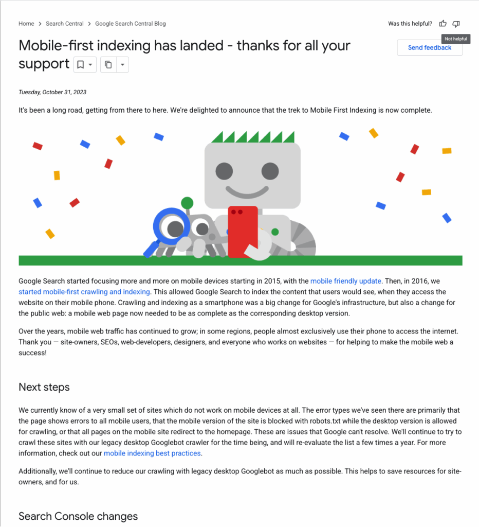 mobile friendly article Google