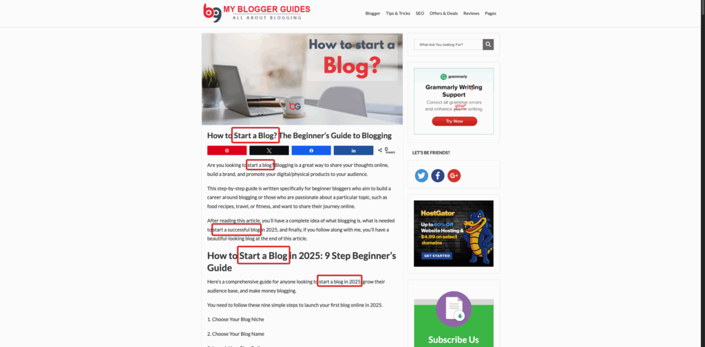 how to start a blog in 2025